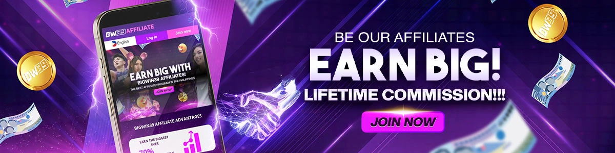 BW39 Main homepage banner showcasing online casino login, register, games, download, and app options